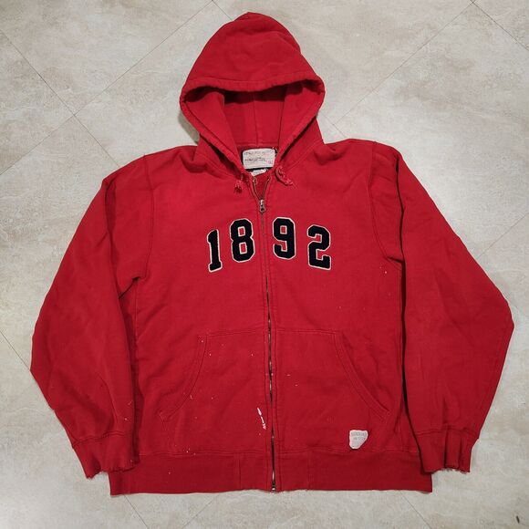 VTG Abercrombie & Fitch A&F Mens XL Full Zip Heavyweight Hoodie Sweatshirt - Picture 3 of 13